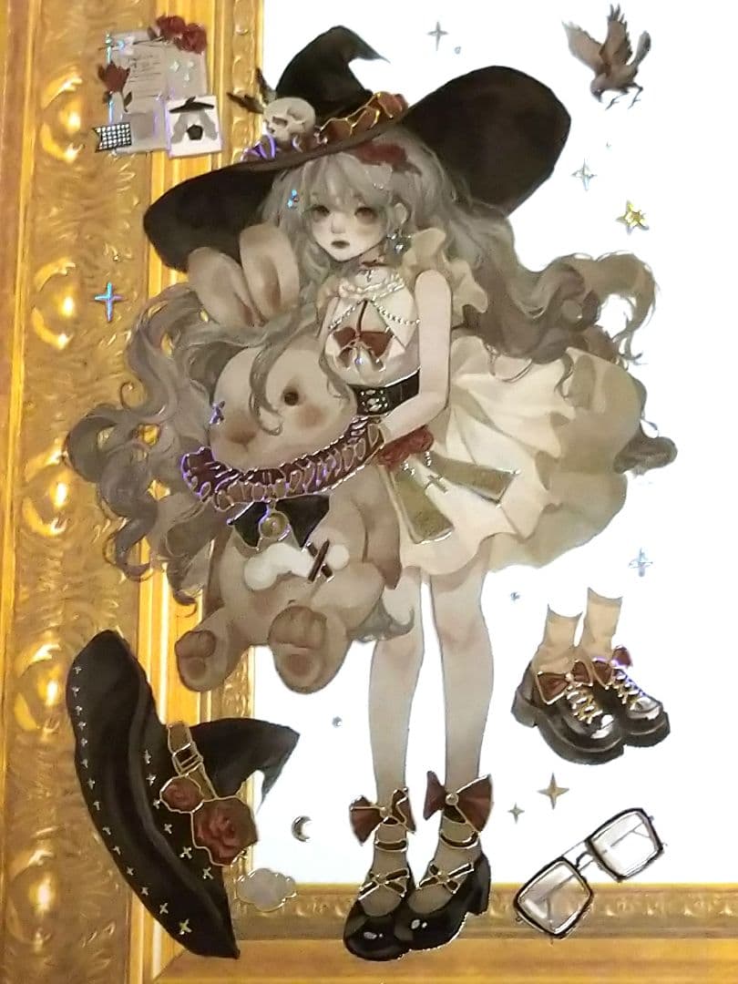 J667＃暗涌之夜(镭射金)一木一横切り売り海外人物マステ女の子