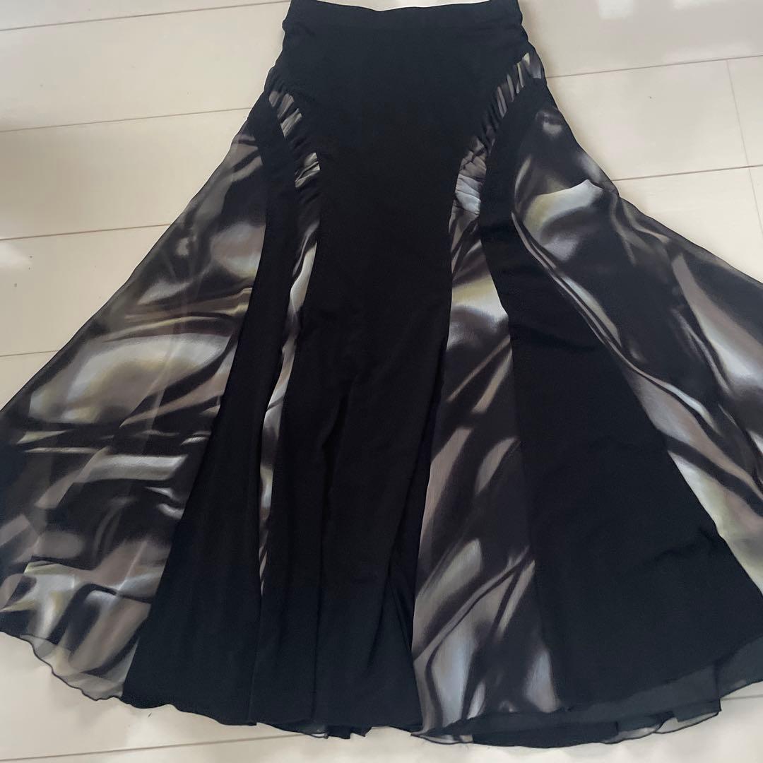 チャコット　フレアロングスカート ブラック　M 最終お値下げ