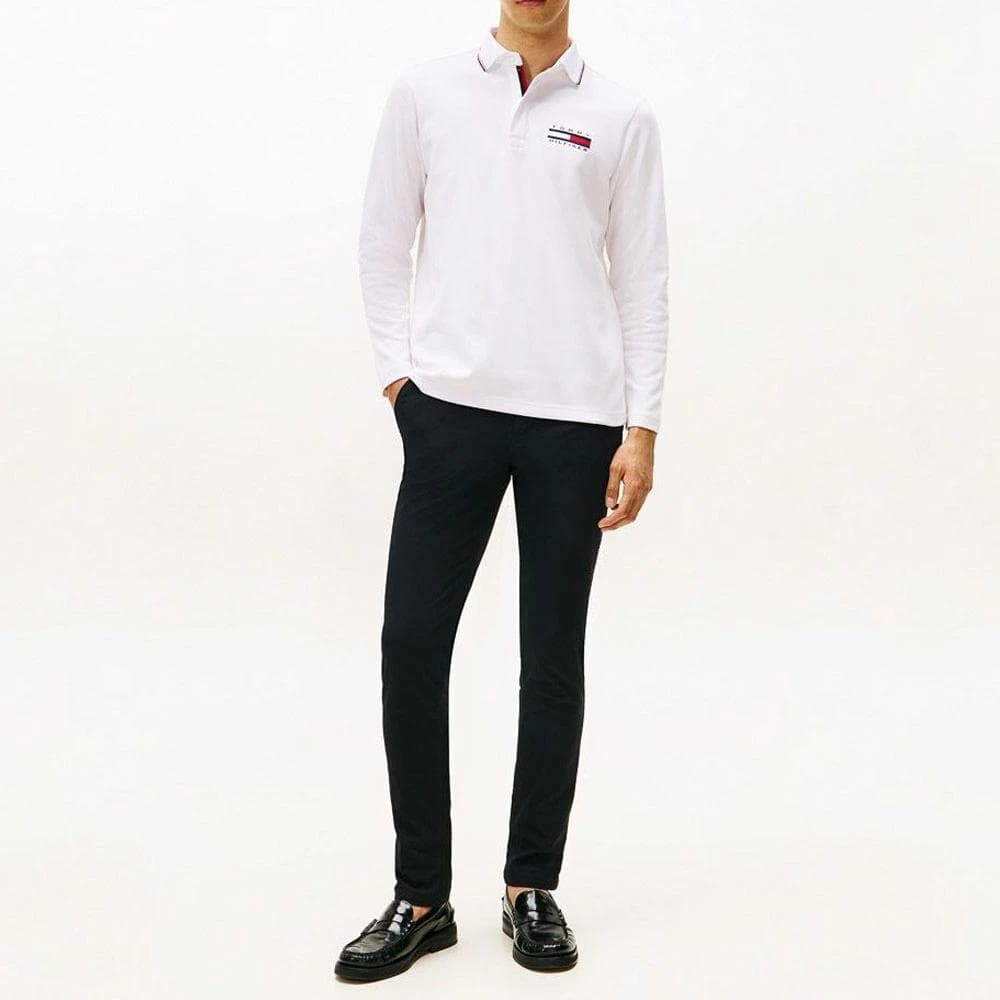 トミーヒルフィガー 長袖ジップアップポロシャツ【M寸】ホワイト thma580