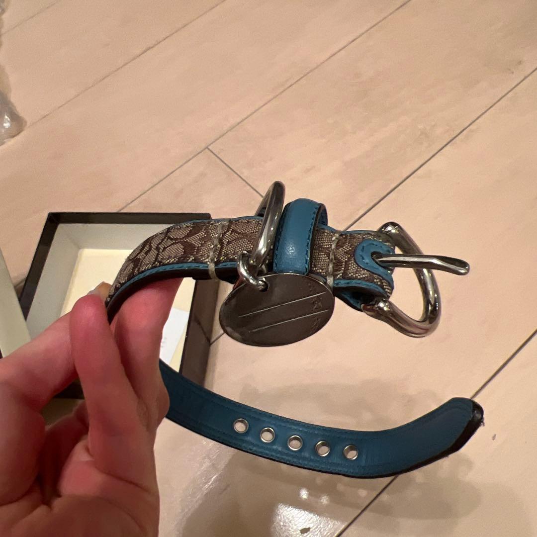 COACH 犬用首輪 ブラウン・ブルー