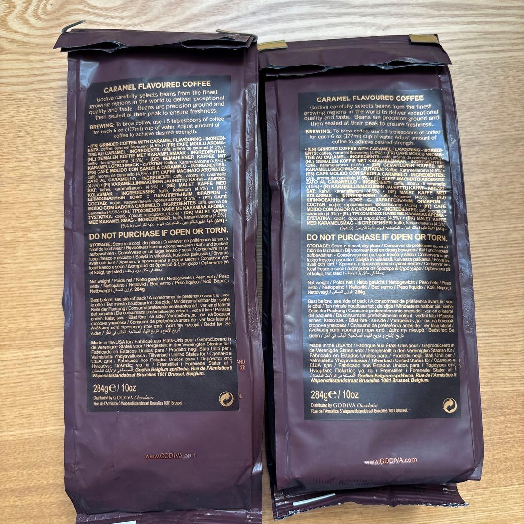 もも　GODIVA キャラメル グラウンドコーヒー 284g ２個