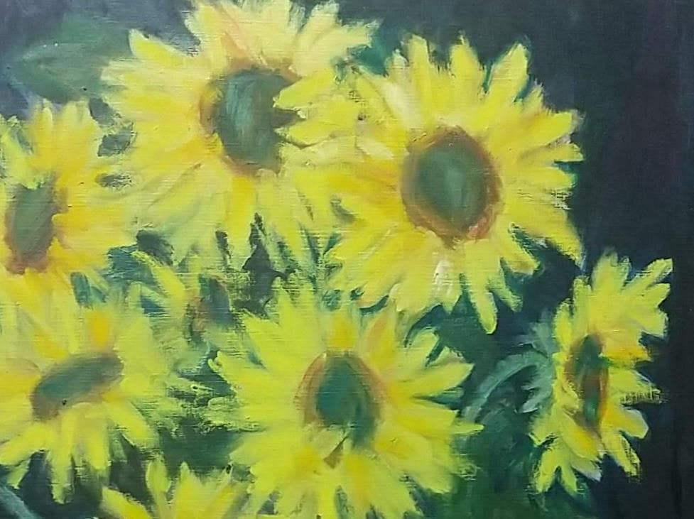 油絵 「向日葵」2006 F10 絵画