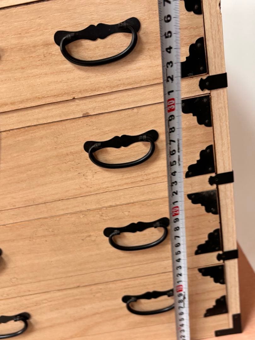 SALE❣️未使用ビンテージ！時代物！木製引き出し式箪笥 隠し引き出し 鍵付き