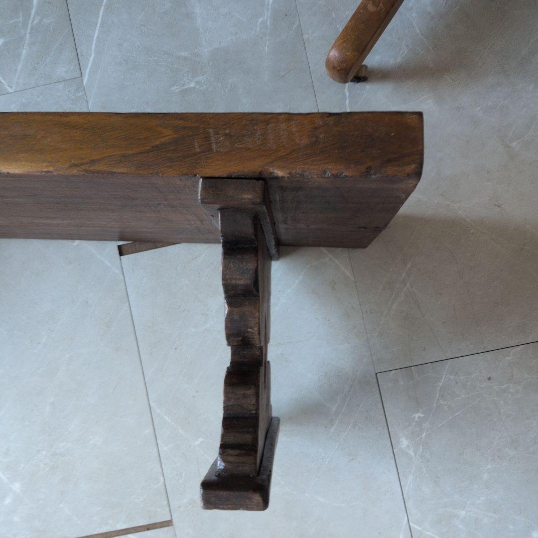 ブロカント古道具アンティーク重厚な経机 天板厚　5センチ　ローテーブル