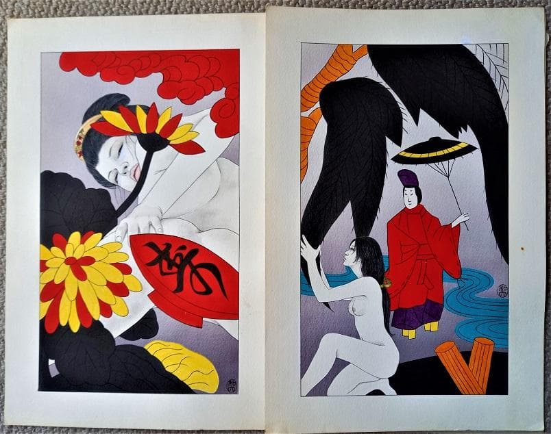 滝沢和大　イラストレーターによるカレンダー肉筆画　7枚セット