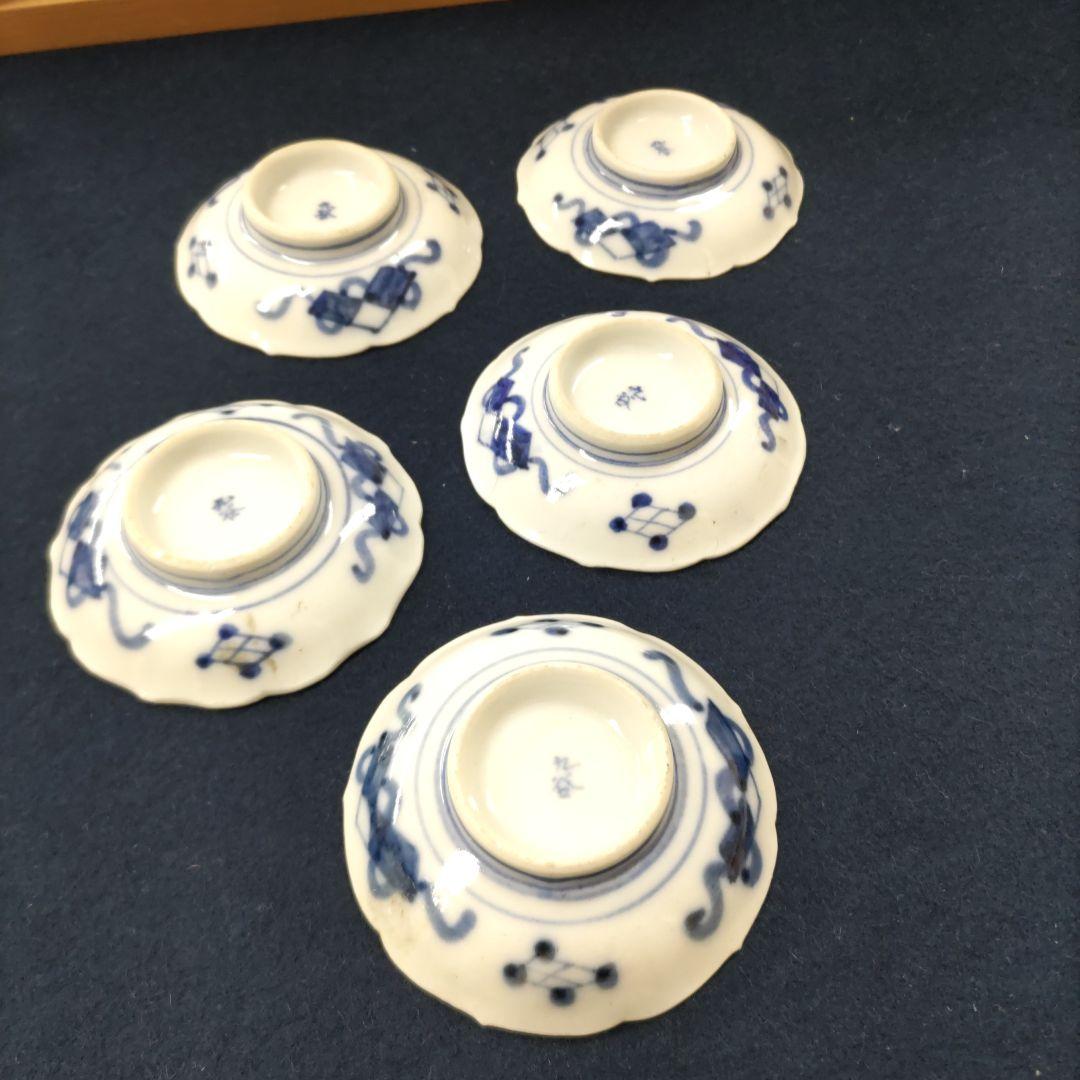 古九谷染付盃台　5客　D314