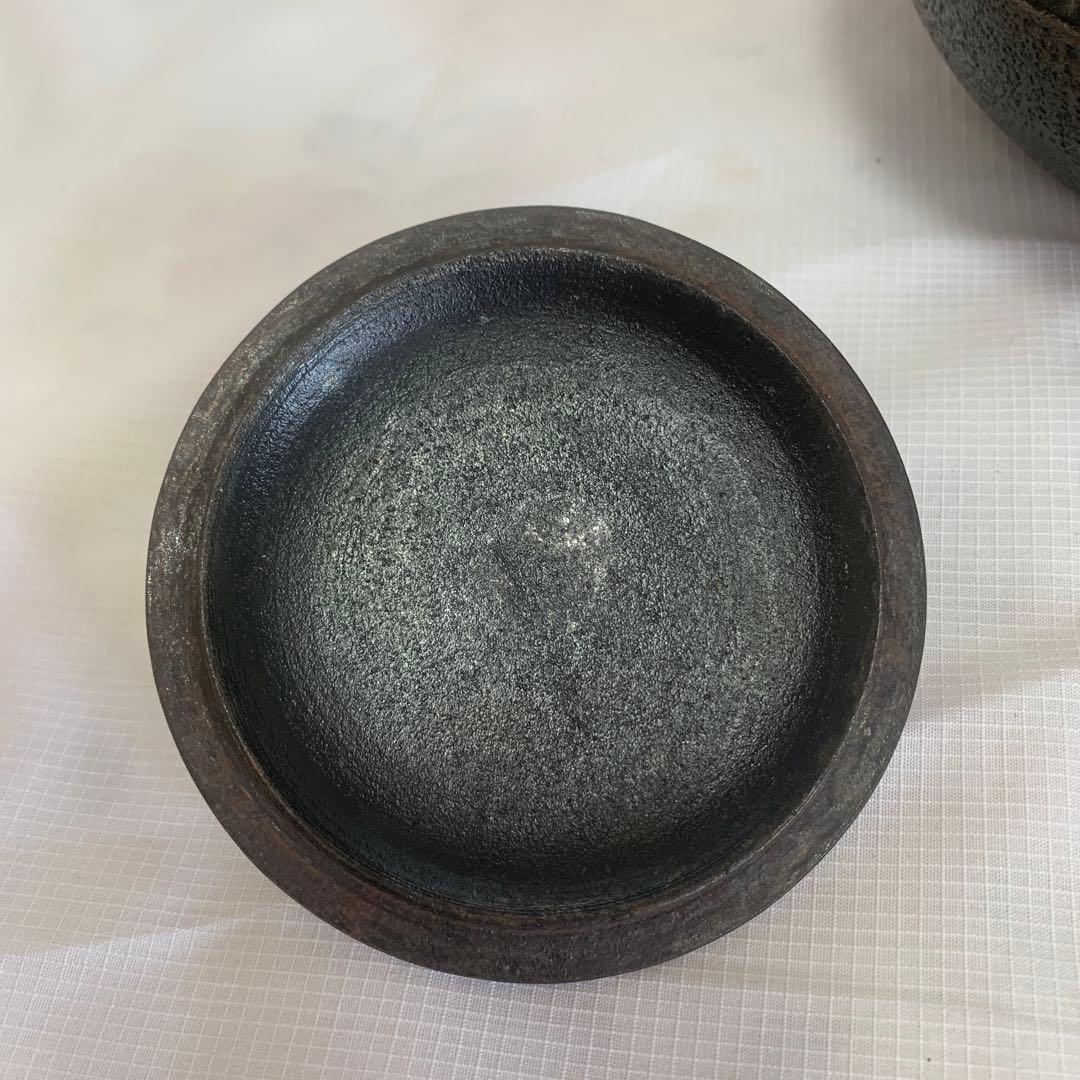 砂鉄鉄瓶 小ぶり丸型 鉄瓶1385g三厳堂水漏れ無し