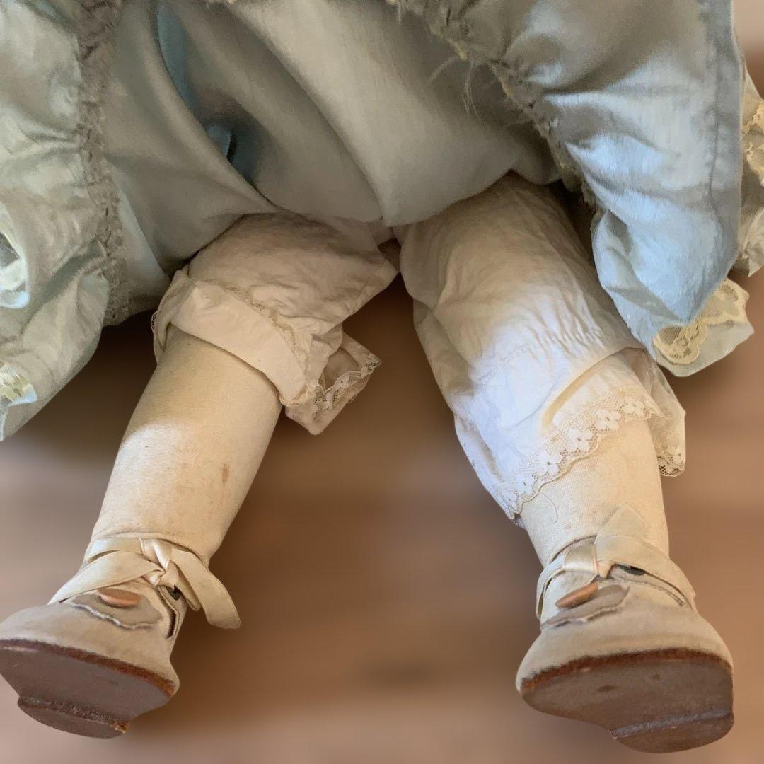 西洋人形 ボンネット付き ドール エメラルドグリーンドレス