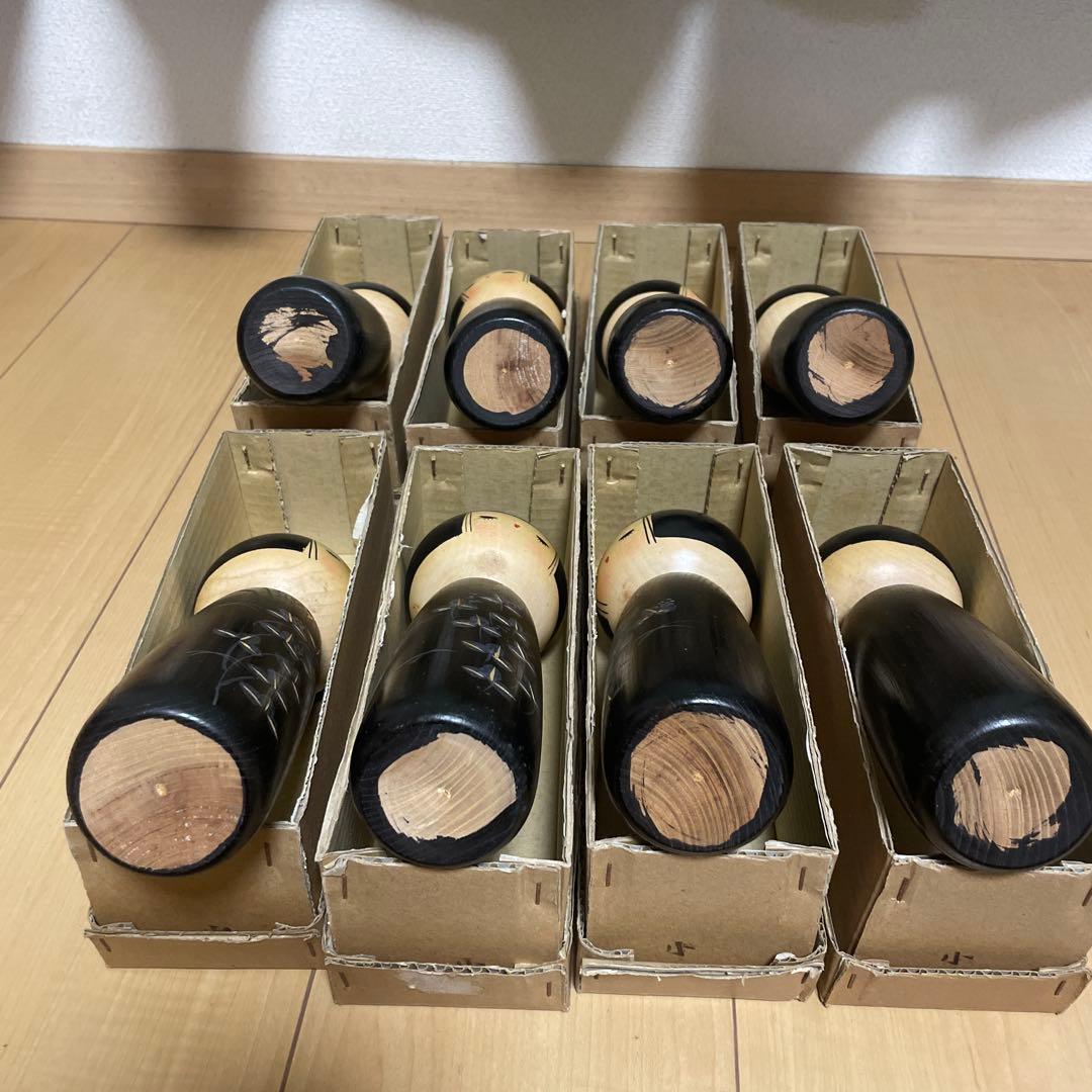 近代こけし　真一郎作　萩の里　箱あり　8体セット　まとめ売り