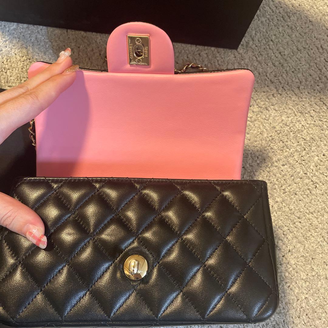 CHANEL ブラックレザー バッグ キルティング　ノベルティ