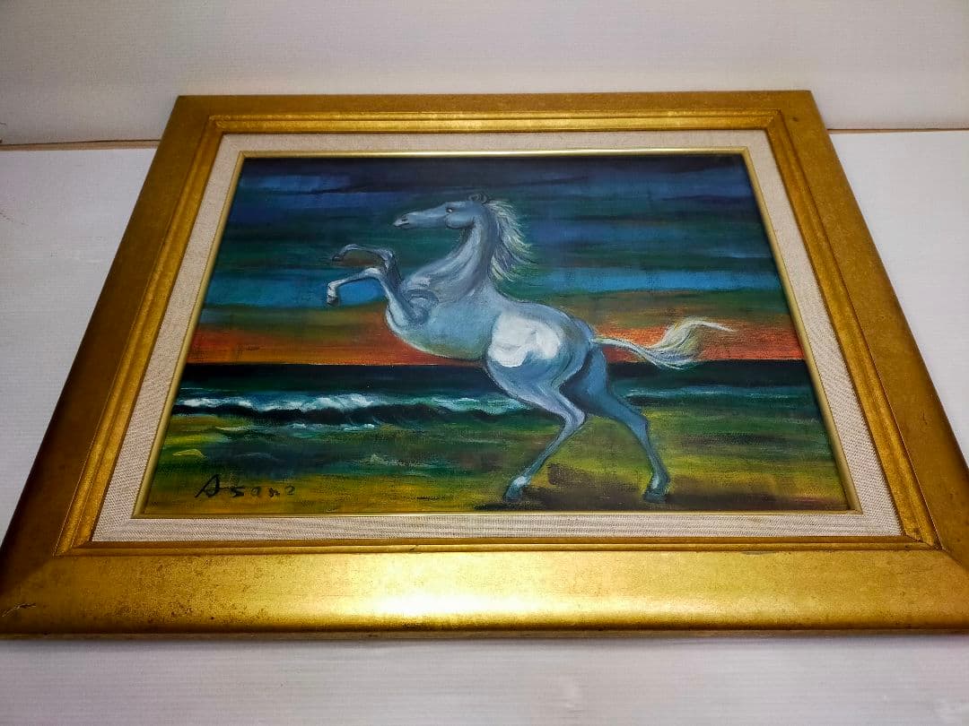 『海辺の馬』F6 油彩 原画