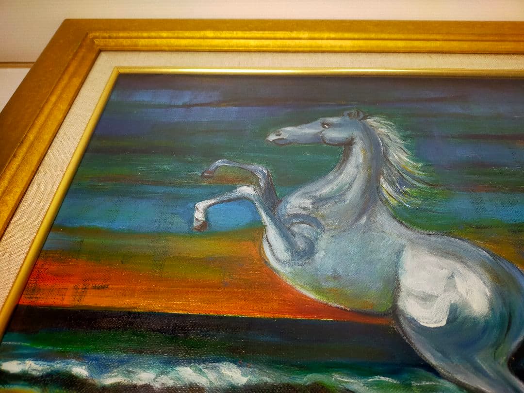 『海辺の馬』F6 油彩 原画