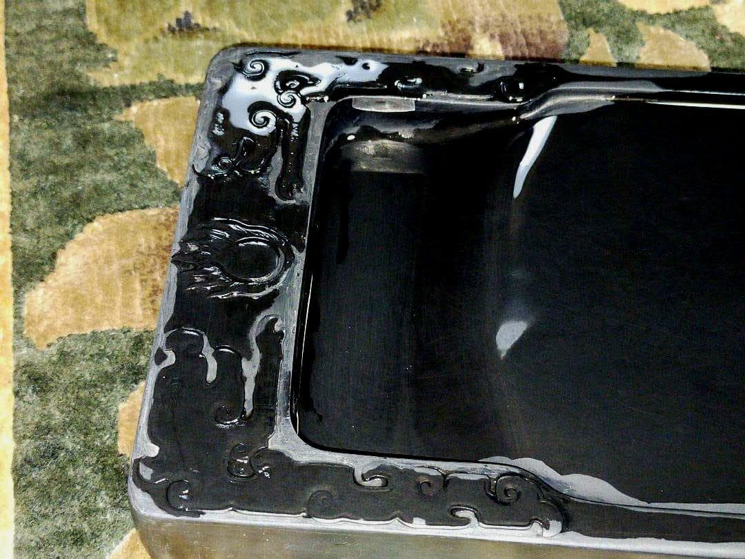 ♥中国　火焔双獣文　端渓硯　古硯　７　端渓　硯　骨董品