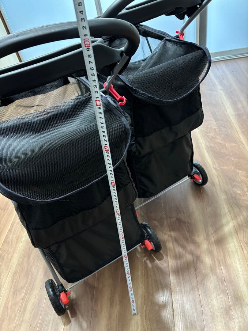 軽量ペットカート 1台 多頭飼い 折りたたみ式 黒　約120×80×51cm