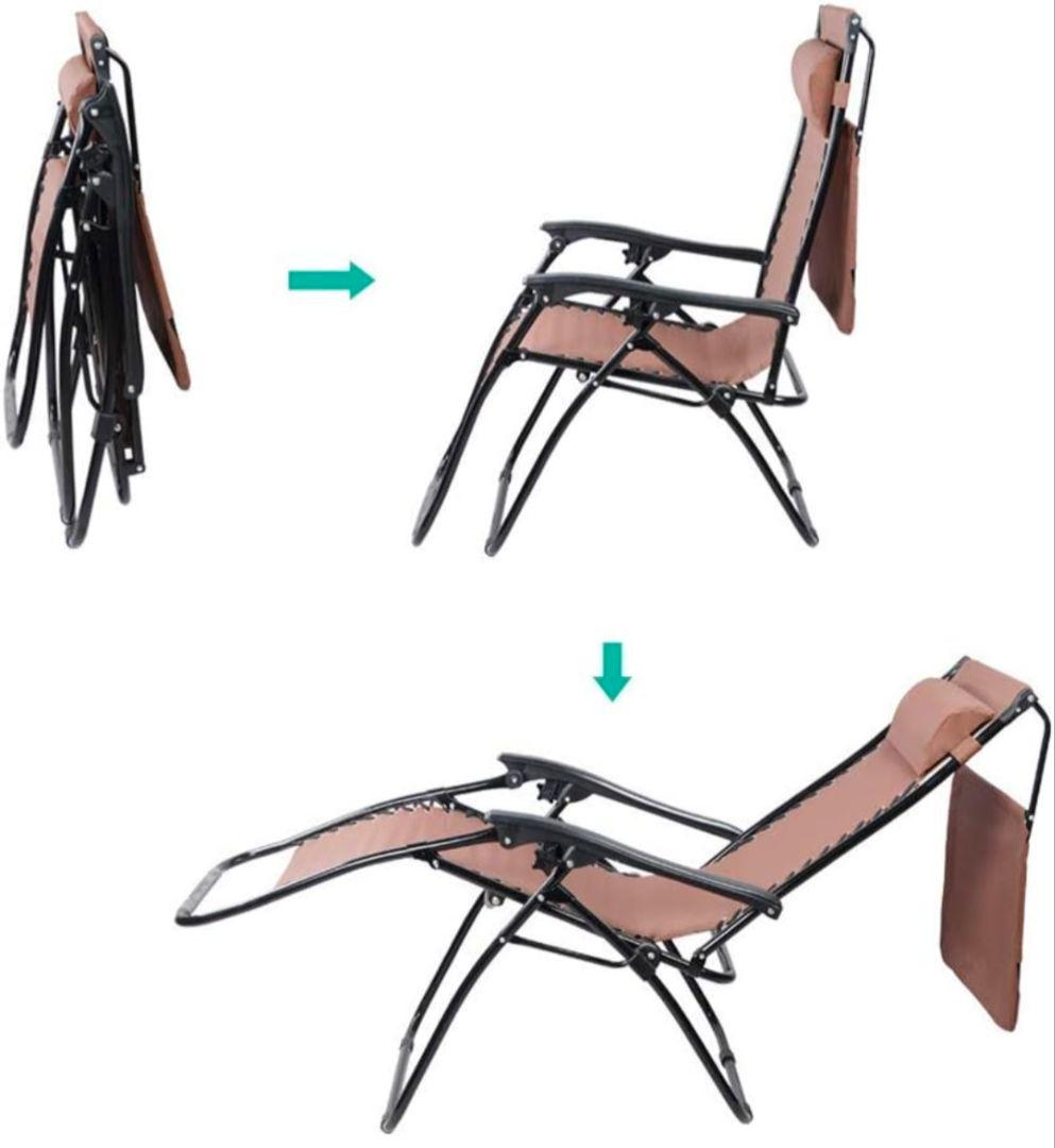 未使用　折りたたみ式リクライニングガーデンチェア