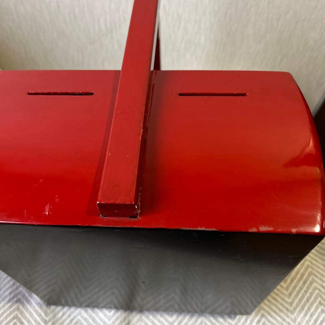 朱塗りおかもち　漆器　時代物　アンティーク