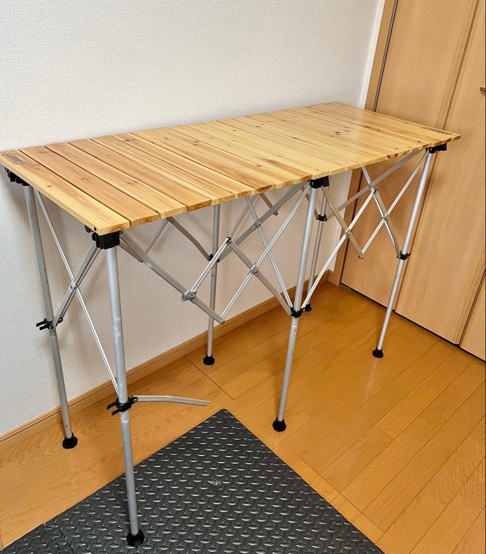 【送料込み・希少】Coleman ナチュラルウッドカウンターテーブル