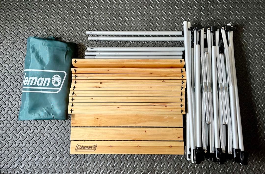 【送料込み・希少】Coleman ナチュラルウッドカウンターテーブル