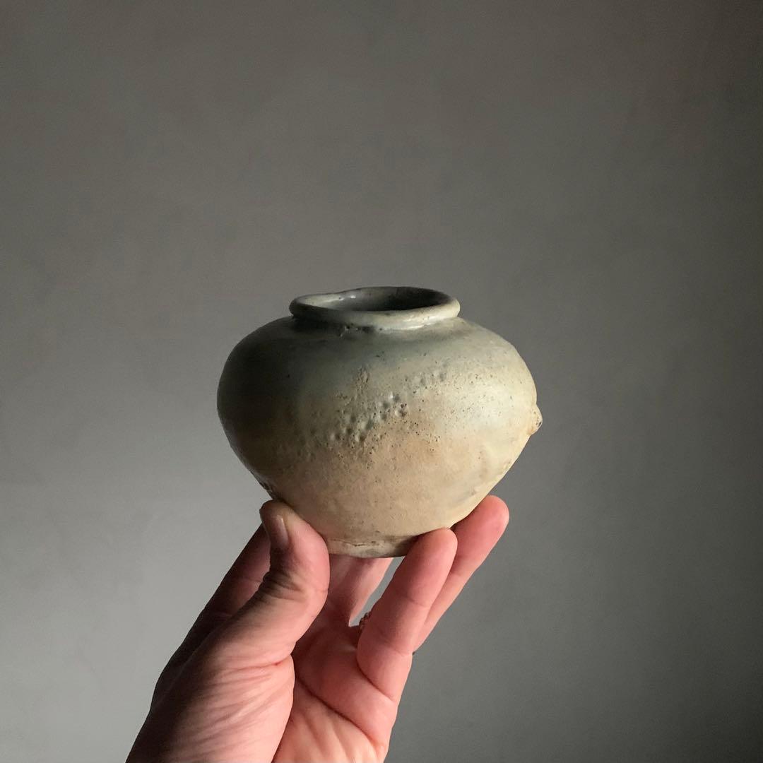 李朝 堅手 小壺 李朝壺 朝鮮美術 古美術 古道具 アンティーク 壺
