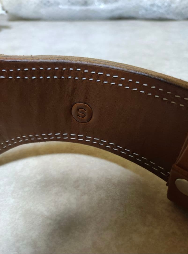 GOLD'S GYM ブラウンレザーパワーベルト