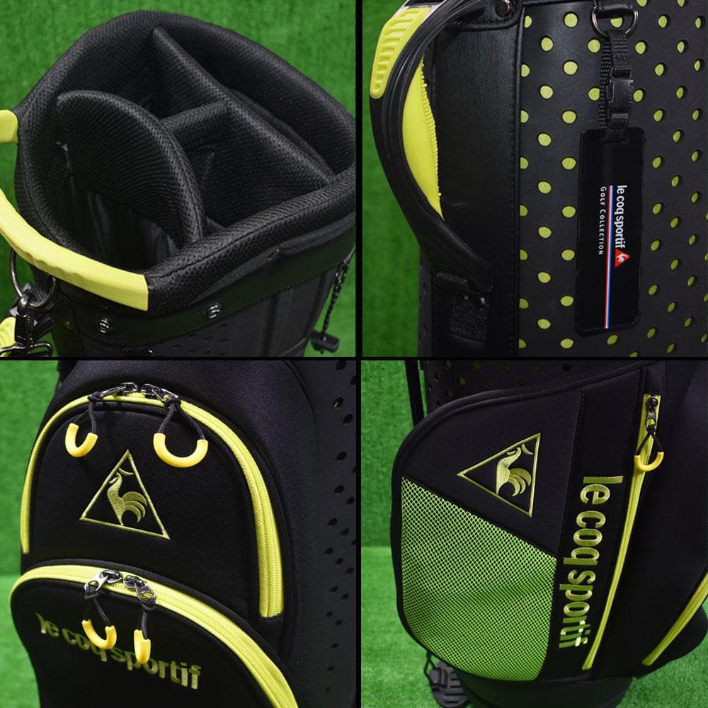 ルコックスポルティフ ゴルフ スタンド式 キャディバッグ９.５型【黒】美品！