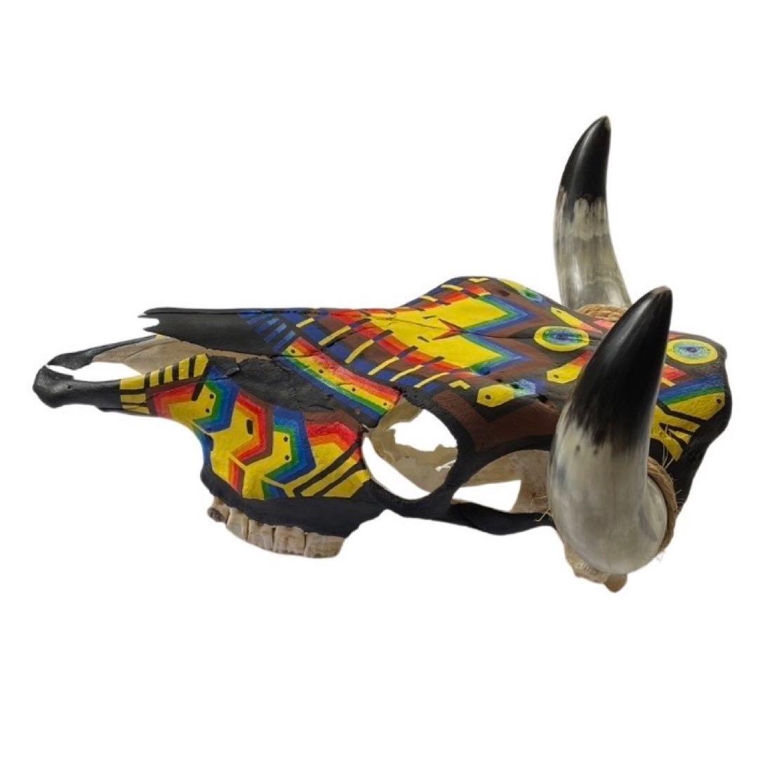 リアルカウスカルヘッド オブジェ 壁掛け 特注ペイント メキシコ