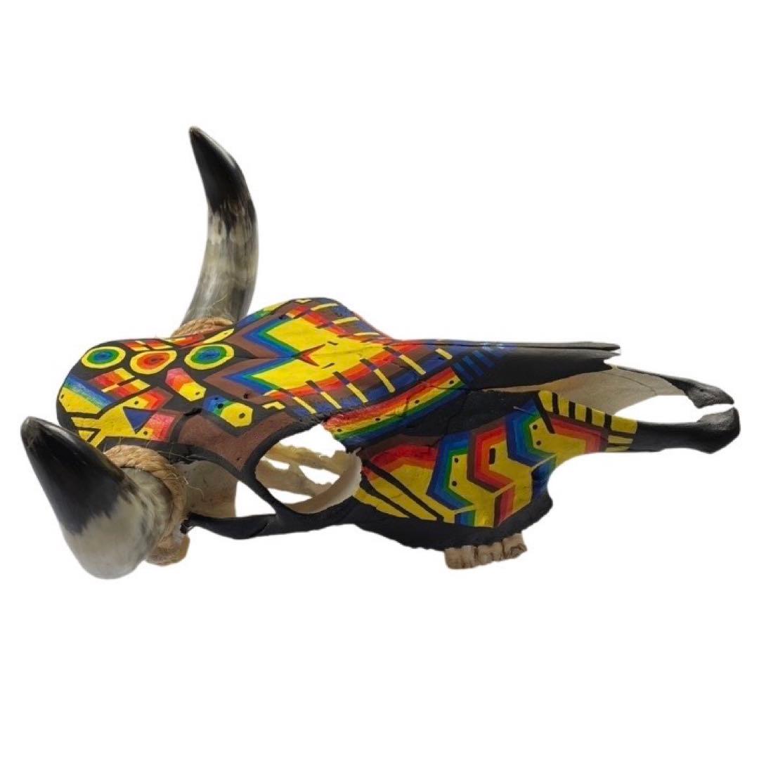 リアルカウスカルヘッド オブジェ 壁掛け 特注ペイント メキシコ