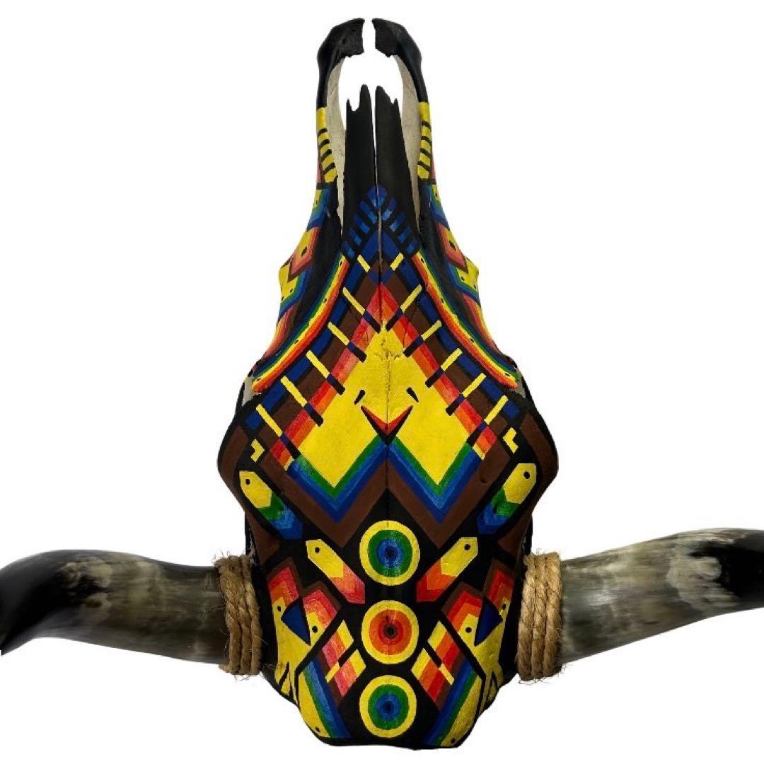 リアルカウスカルヘッド オブジェ 壁掛け 特注ペイント メキシコ