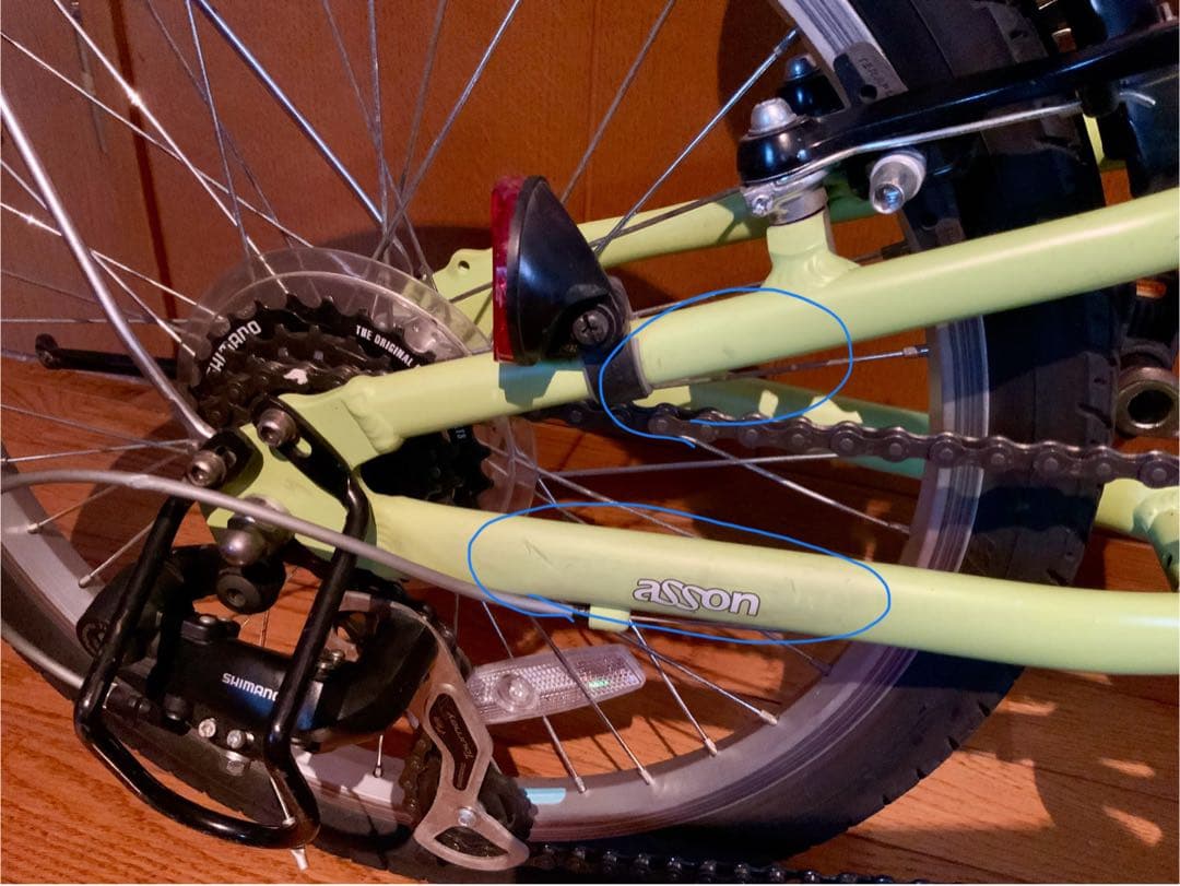 手渡限定asson 子供用自転車 16inchライムグリーン