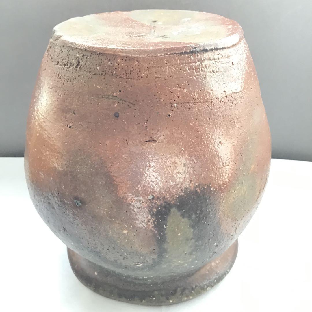 茶道具　常滑焼　種壷水指　天神窯　山田健吉　妙玄斎書付　替蓋栞共紙箱S220MS