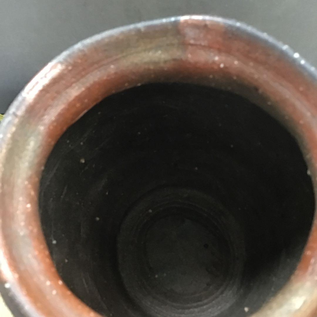 茶道具　常滑焼　種壷水指　天神窯　山田健吉　妙玄斎書付　替蓋栞共紙箱S220MS