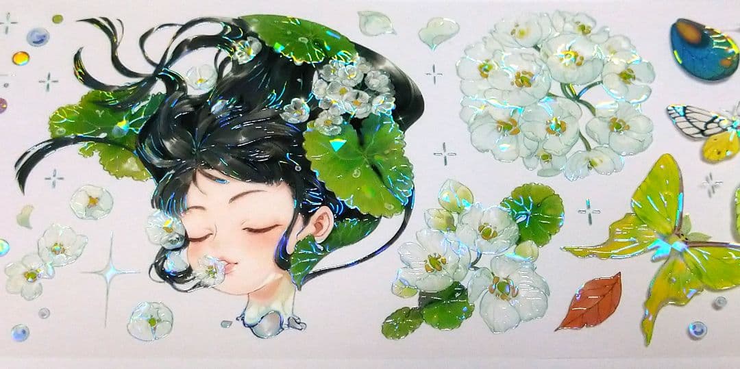 J656＃山荷叶呀(贝壳光)studiovi切り売り海外人物マステ女の子