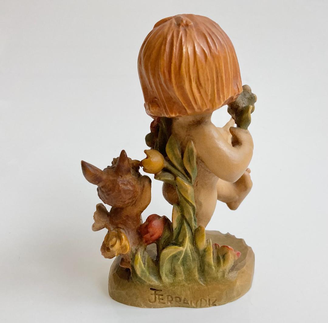 ANRI アンリ Nature Girl 木彫り人形 フェランディス 6インチ