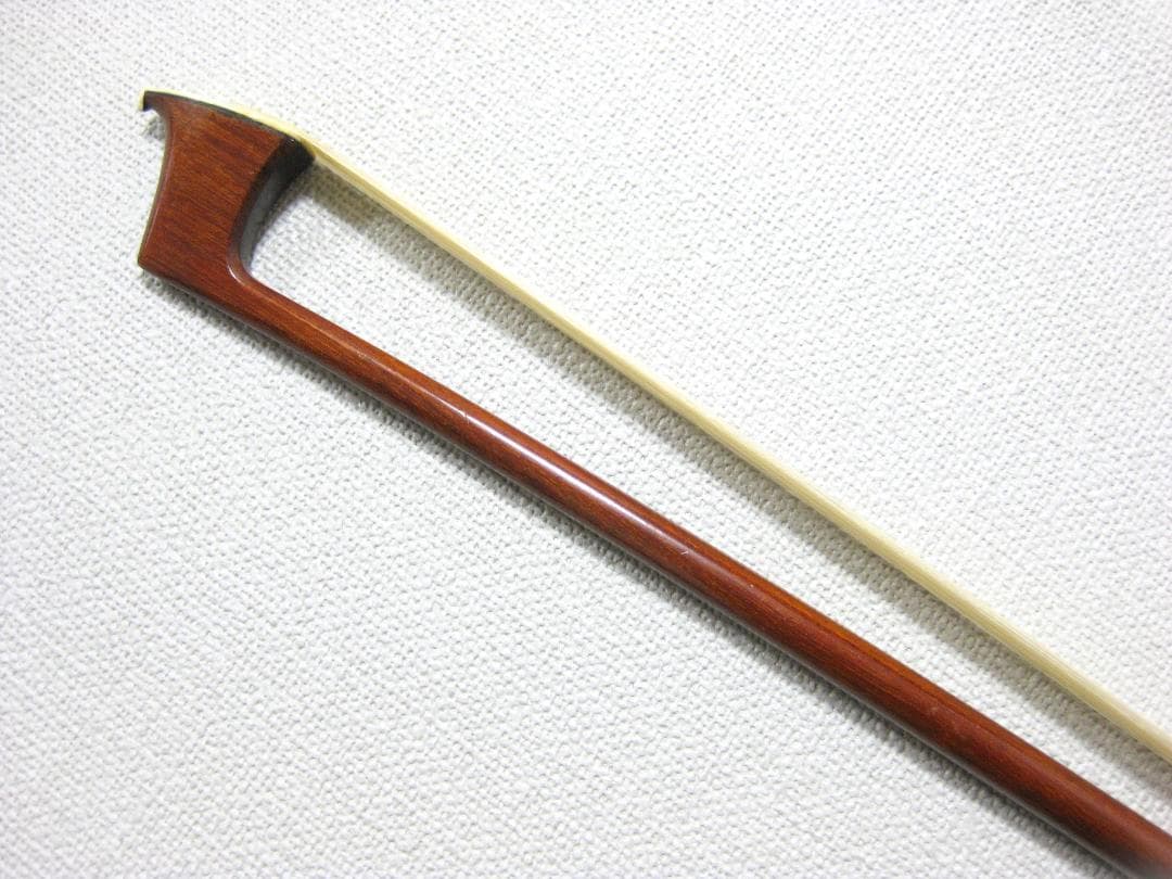 【上質ノースタンプ】 フェルナンブコ・ 銀黒檀 バイオリン弓 4/4