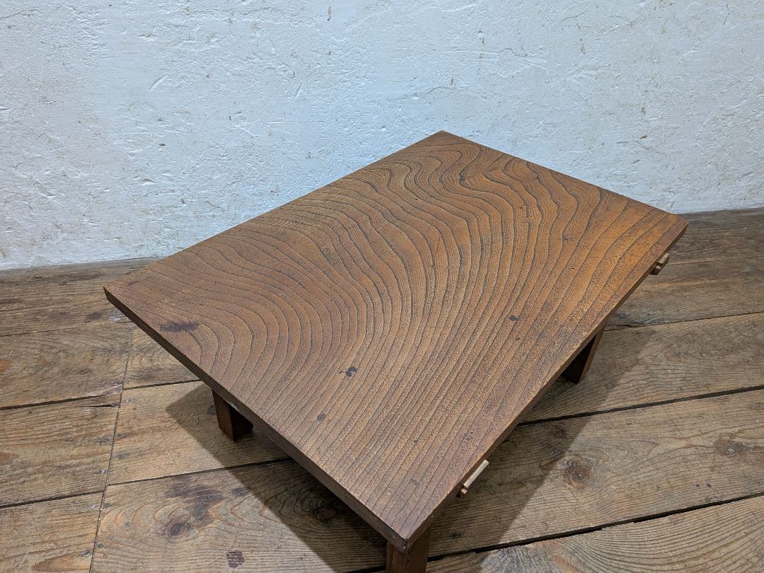 1117 アンティーク　総欅の文机　けやき　ローテーブル　陳列台　骨董　レトロ