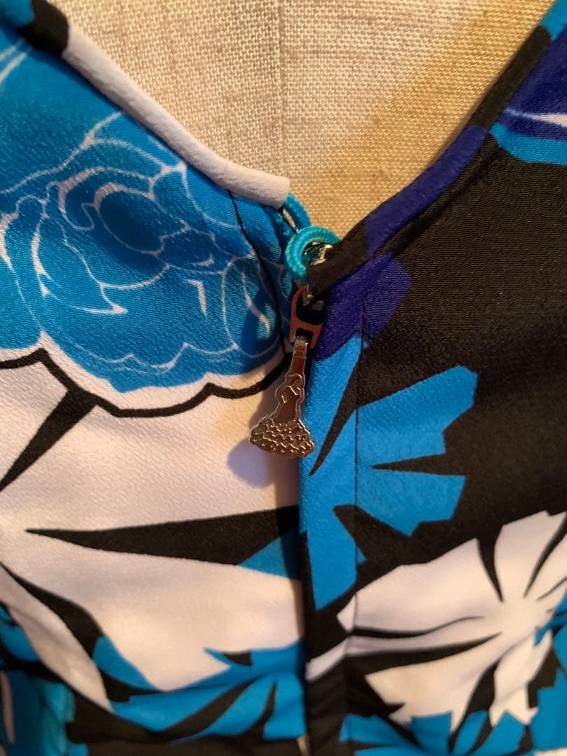 フラメンコ衣装　フラワープリント ノースリーブ ロングワンピース