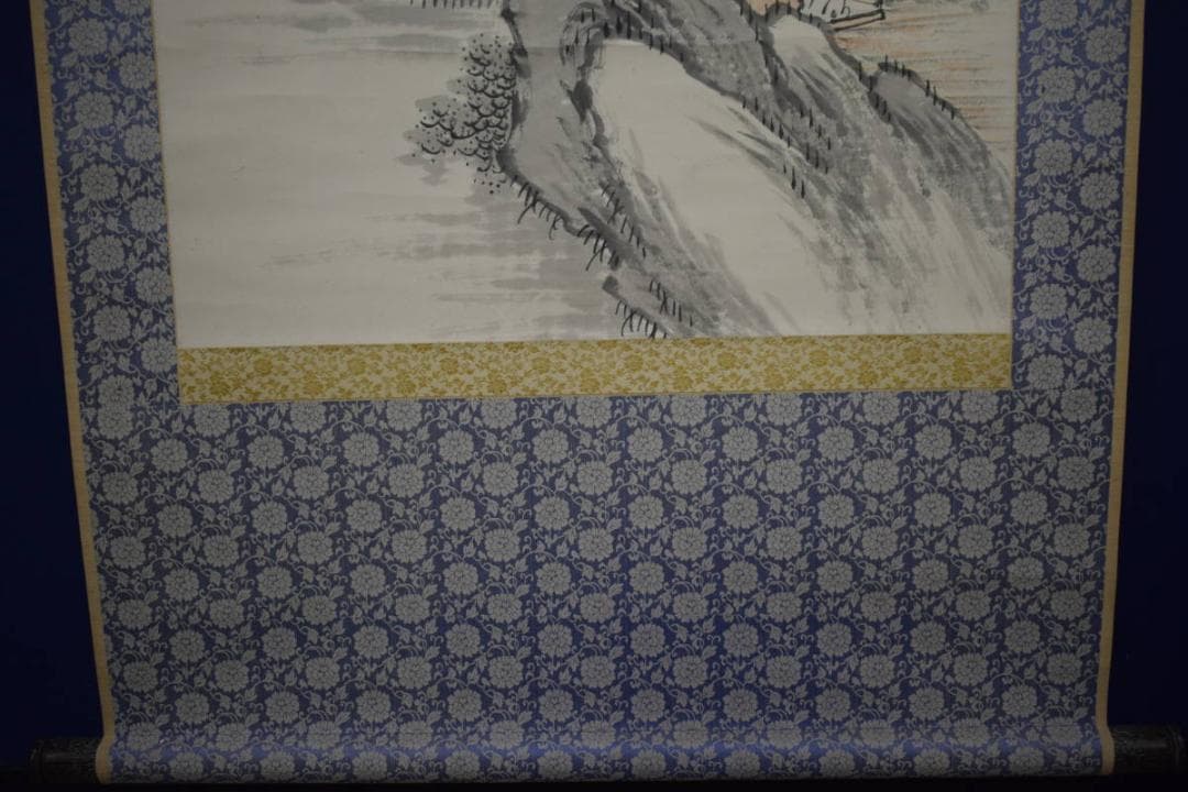 真作/柳塘逸人/山水画賛/布袋屋掛軸HK-117