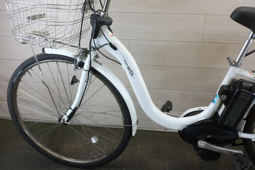 電動自転車ヤマハPAS　With 26インチ　3段　12.8Ah充電器あり