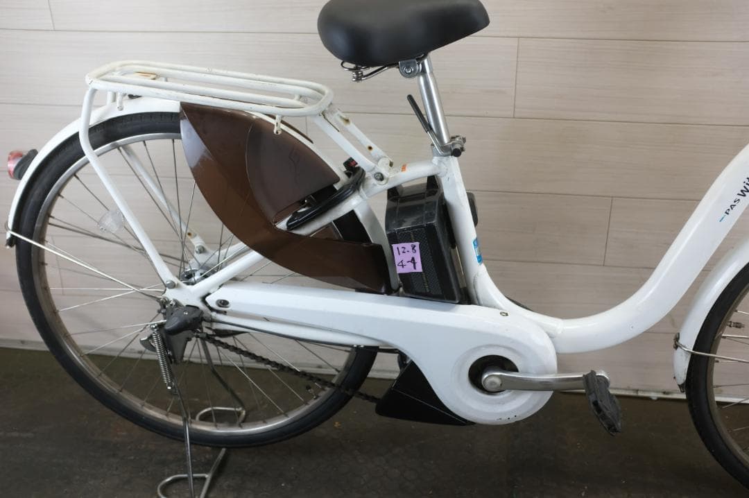電動自転車ヤマハPAS　With 26インチ　3段　12.8Ah充電器あり