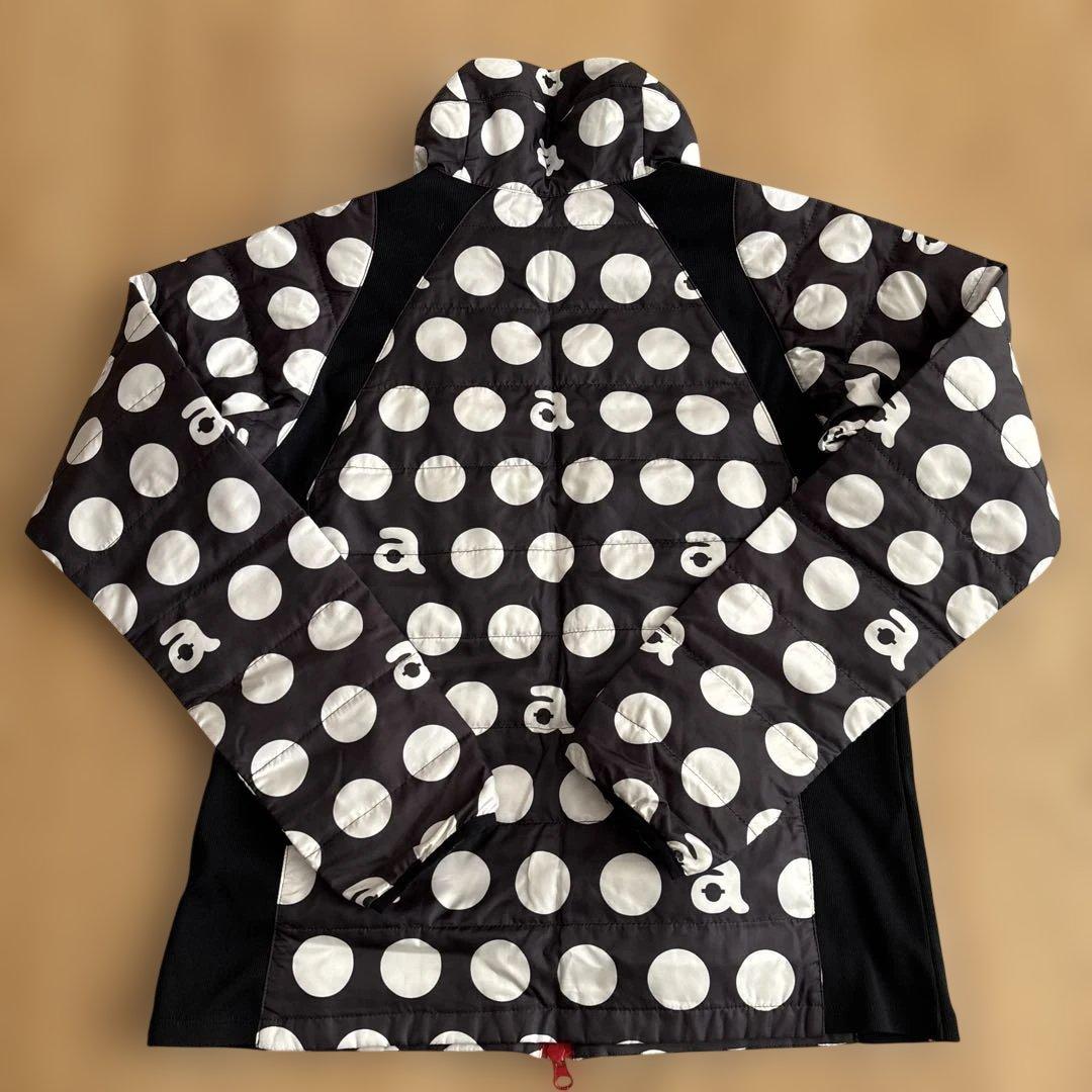 【美品】archivio ゴルフジャケット 中綿 水玉 ダークグレー レディース