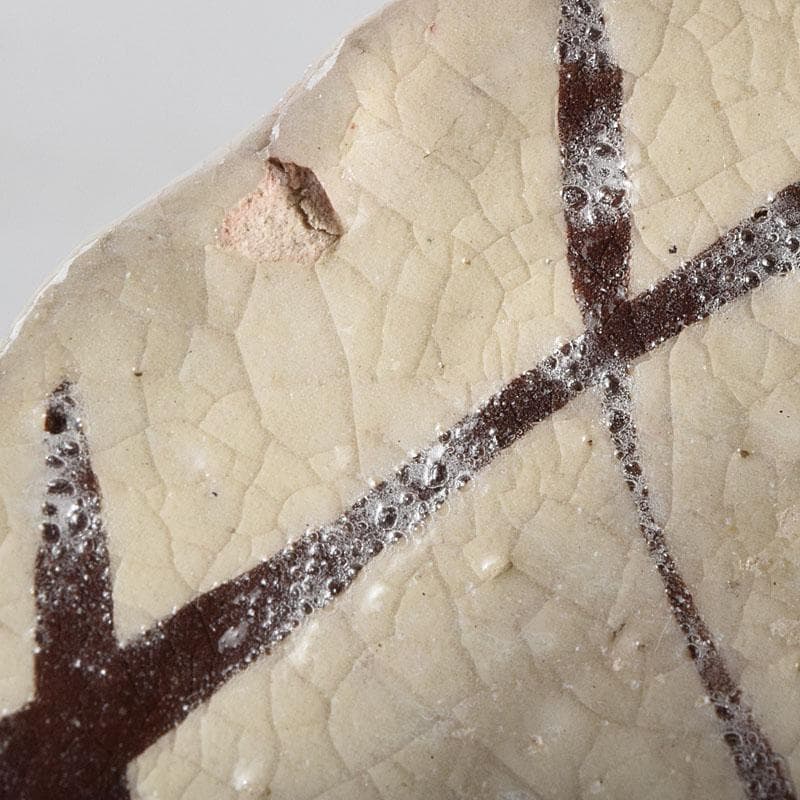 北大路魯山人作　網目文　銘々皿　五客　銘「磯風」　清水公照極め箱　M　R9391