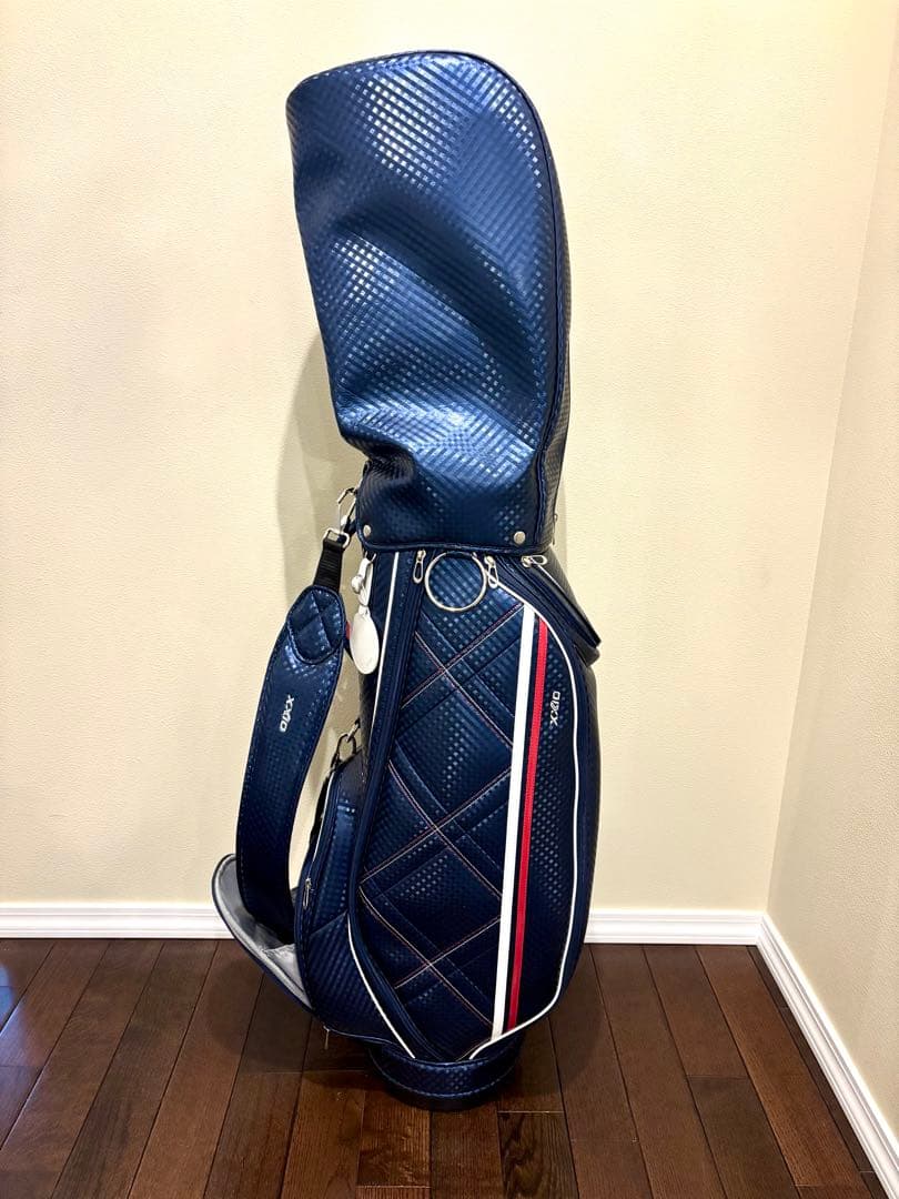【美品‼︎】XXIO ネイビー ゴルフバッグネームプレート付き