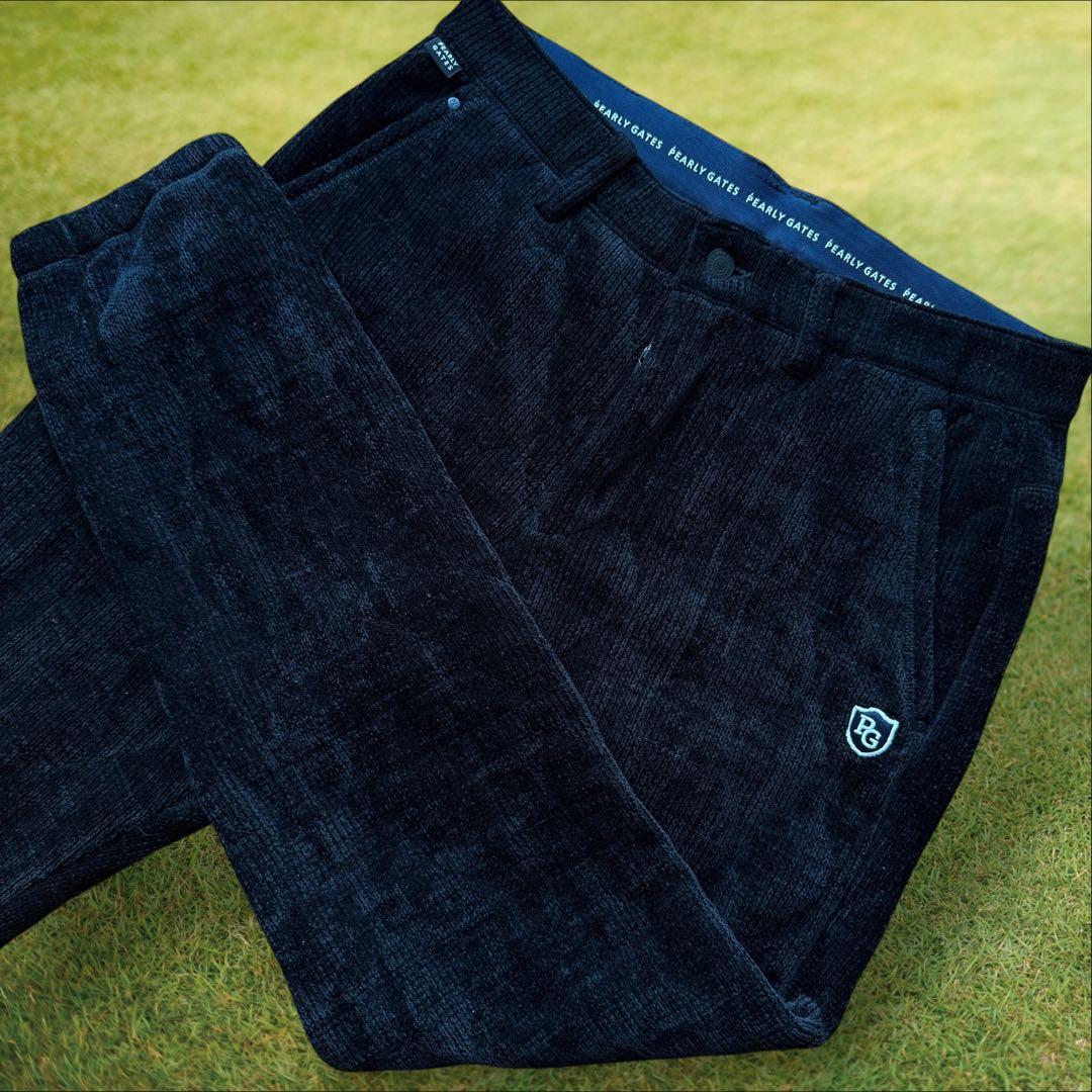 蓄熱　裏地付き　パーリーゲイツ　ジョガーパンツ　M〜L相当　黒　キルティング　4