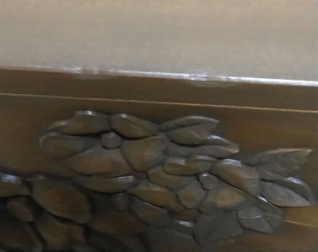 ラララ様ご確認用　　木製花彫刻5段引き出しタンス　木彫り手彫り