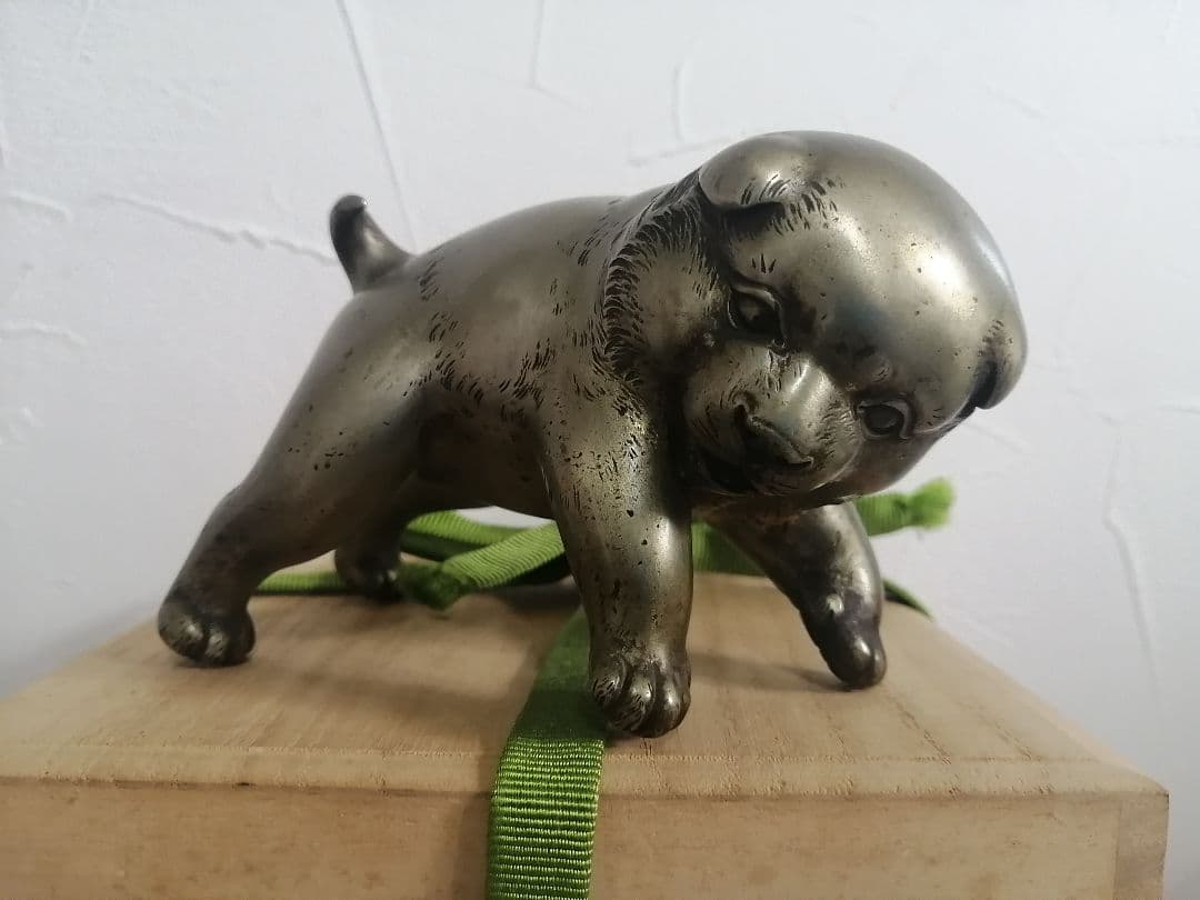 作家物 金工師 如湖作 仔犬 白銅 770g