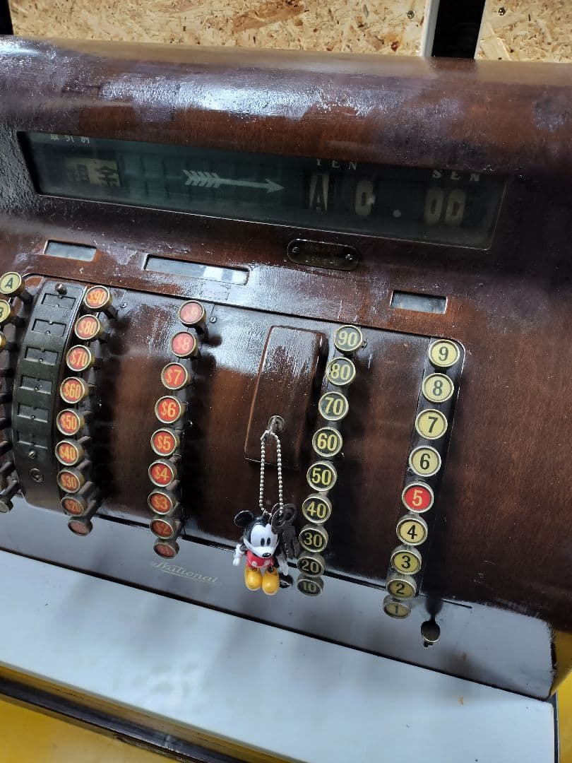 アンティークレジスター 木目調 大型 キャッシャー NATIONAL 昭和レトロ