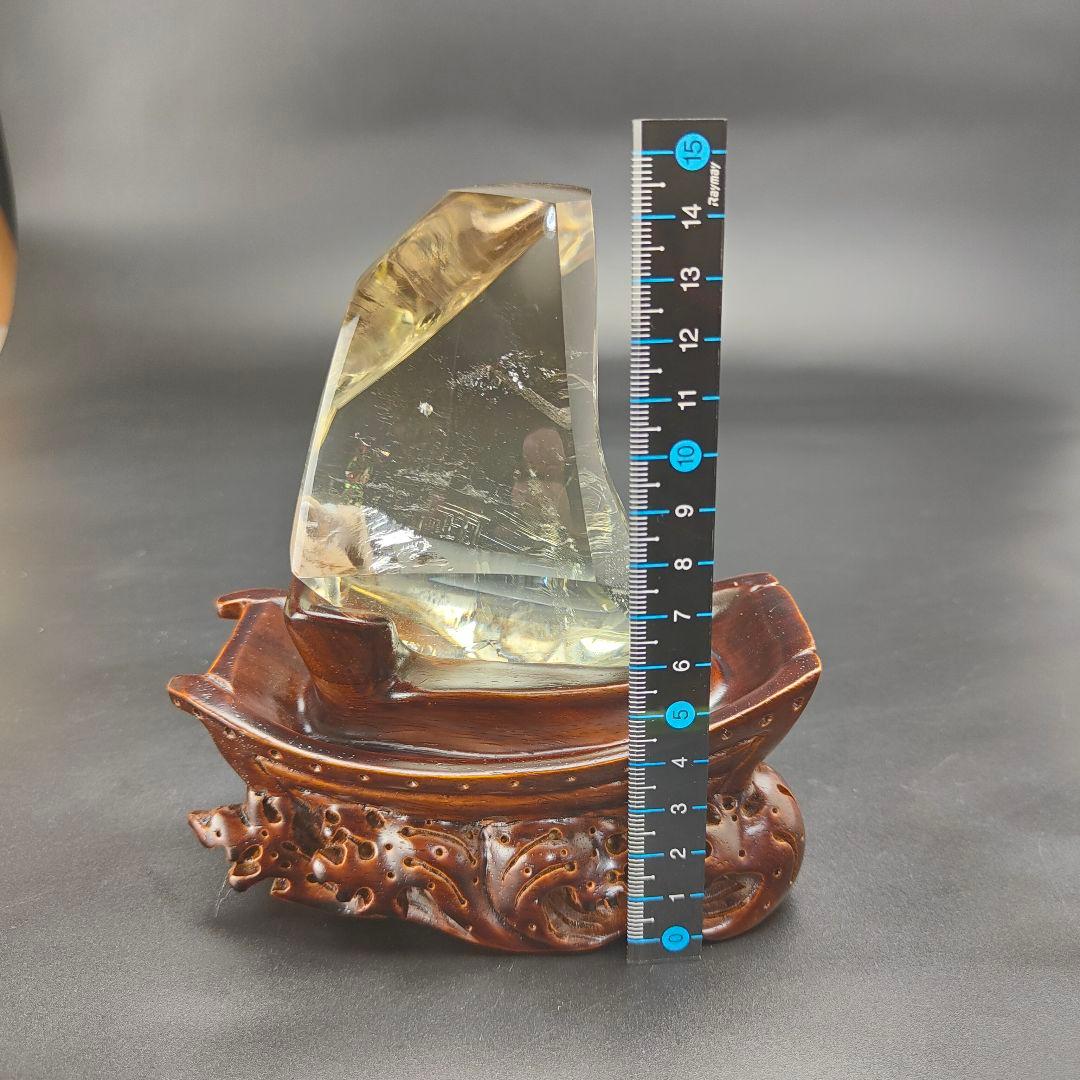 超レア物　黄水晶の宝船　水晶　天然石　パワーストーン　風水　金運　財運　船　海