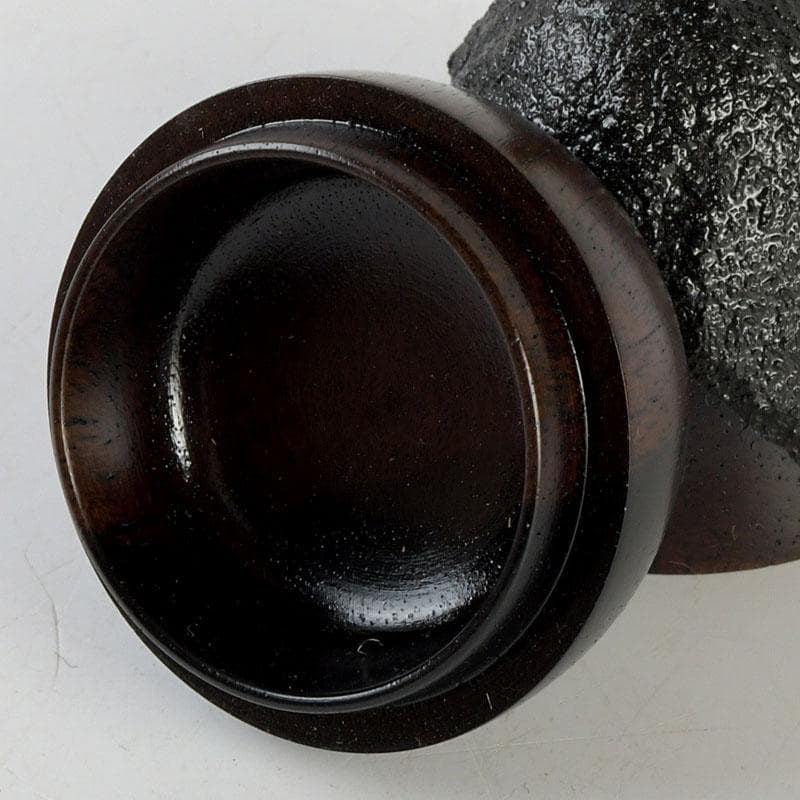 茶道具　嗣造作　黒柿　茄子香合　共箱　V　9583