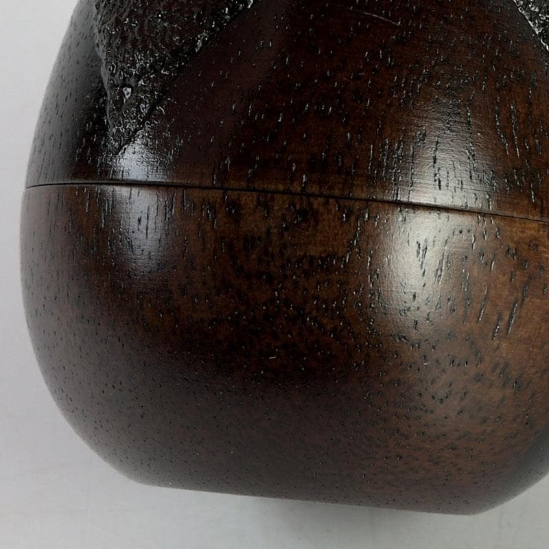 茶道具　嗣造作　黒柿　茄子香合　共箱　V　9583