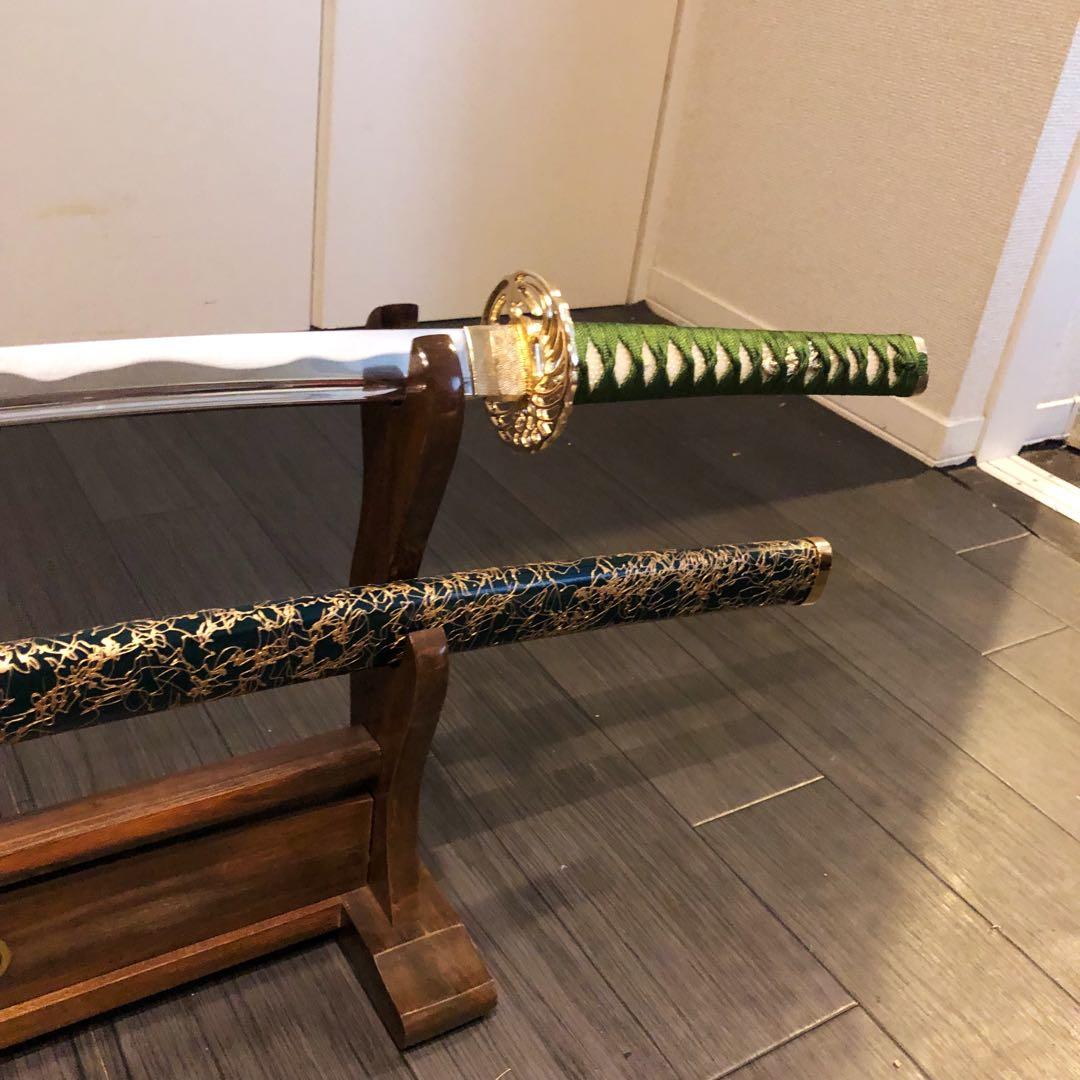 専用　高級模造刀　樋入り刀身　緑金拵え　亜合金刀身